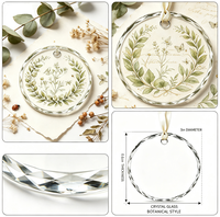 Ornements de Noël en cristal transparent à suspendre avec logo personnalisé, impression UV, design vierge pour mariage, fête, tendance mode de luxe
