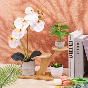 กล้วยไม้บอนไซเทียม4ชิ้นทำด้วยมือของตกแต่งบ้าน - Product Image 3