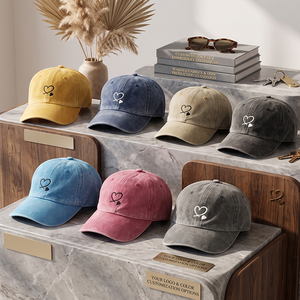 Gorra de Béisbol Vintage Desgastada de Algodón Lavado con Logo Personalizado, Bajo MOQ, OEM ODM, Gorras de Corona Suave Sin Estructura - Product Image 1