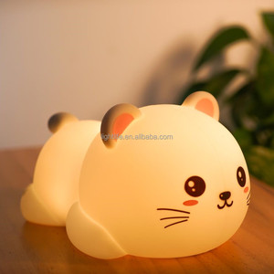 Đèn Bàn Cho Bé Mèo Nhỏ Bằng Silicon Nhỏ Gọn Hiện Đại Sáng Tạo Mới Đèn Ngủ <span class=keywords><strong>Led</strong></span> Cảm Ứng + Điều Khiển Từ Xa Cho Phòng Ngủ Trẻ Em - Product Image 2