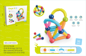 25 Pièces Blocs de Construction Magnétiques Éducatifs pour Enfants, Jouets Magnétiques, Bâtons Magnétiques et Blocs en Plastique, Billes - Product Image 3