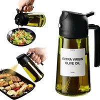 Botol Minyak Kaca 470ml 2-in-1 Food-Grade untuk Air Fryer, Salad, BBQ, Memasak dengan Logo Kustomisasi