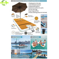 Plateforme de ponton gonflable verte en Drop Stitch, dépliable, pour yacht et jet ski