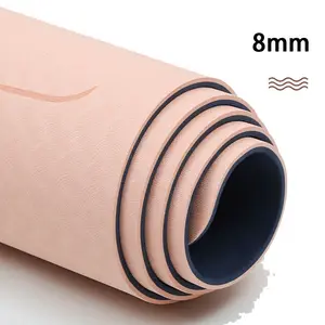 8mm High Rebound Anti Slip Shock Absorption Fitness Mat Double-layer TPE Yoga Mat Wholesale