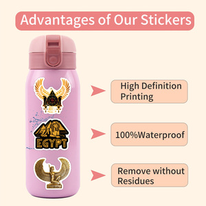 Recién 60PCS Antiguo Egipto mitología Faraón pirámide esfinge pegatina - Product Image 4