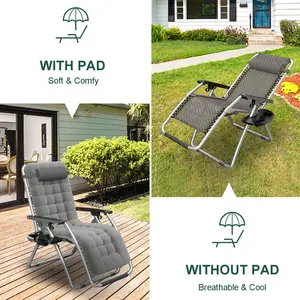 Folding Reclining Garden Sun Outdoor Tray Massage 0 Gravity Arm Lounge Beach Lawn Single Sleeping Chair