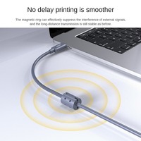 Câble d'impression USB Type-C vers USB-B mâle avec gaine en PVC et conducteur en cuivre gris