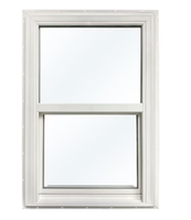 Fenêtre à double battant en PVC thermique de style européen moderne, insonorisée, à glissière verticale, à haut rendement énergétique pour les bâtiments