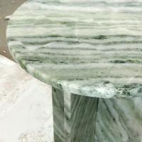 Table d'appoint de luxe en marbre vert Shangri-La, ronde ou carrée, deux styles, pour salon ou canapé