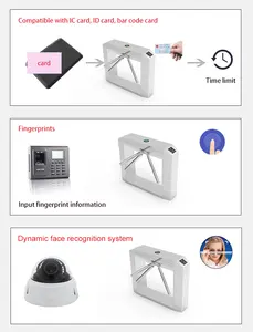 Vertical Tripé Turnstile Semi-Automatic Segurança Fullauto Controlador 304 Aço Inoxidável Barreira velocidade ginásio cartão Portão