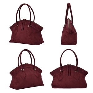 Nuova Collezione di Borse Vintage Biodegradabili dal Design alla Moda, Resistenti in Materiale Anti-Velluto, Borse a Mano <span class=keywords><strong>Bordeaux</strong></span> per Donne - Product Image 3