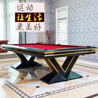 Table de billard professionnelle en ardoise de 8 pieds, personnalisée, avec pieds en V, nouveau design, cadre en bois massif, pour club et bar