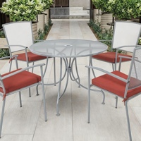 Joyeleisure Ensemble de 5 chaises en maille pour table de salle à manger extérieure moderne, cadre en aluminium, certifié EN-581, couleurs personnalisées, hôtel, villa