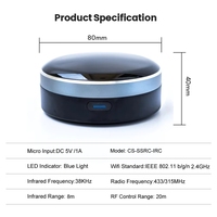 (BSC) Télécommande universelle IR+RF 433+315Mhz, contrôleur intelligent Tuya pour TV, climatiseur, rideau, volet roulant, compatible avec Alexa Google