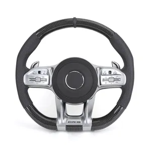 Upgrade Half Leather Carbon Fiber Steering Wheel For Mercedes Benz G Wagon W463 G63 W204 W205 W211 W212 W213 GLA X156 GLC X253