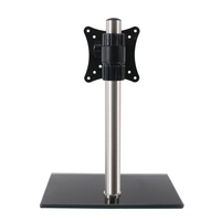 Support d'écran réglable en hauteur pour TV, ordinateur portable et moniteur, en alliage d'aluminium noir, 14-27 pouces, inclinaison de 15°, nouveau design, vente chaude, en stock