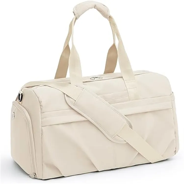 Benutzer definierte Logo Gym Frauen wasserdichte Mode Nylon Reisetasche Gepäck Reisetasche mit Schuh fach