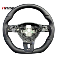 YTcarbon pour Passat CC Polo EOS pièces automobiles accessoires intérieurs de voiture volant en daim en cuir de Style course personnalisé