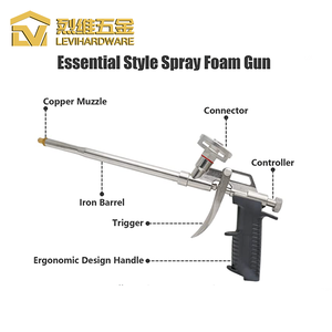 مسدس الكالكالكة المصنع بالجملة المهنية الأخرى أداة يدوية الأسود المغلفة البولي يوريثان بو بندقية رغوة للبناء - Product Image 5