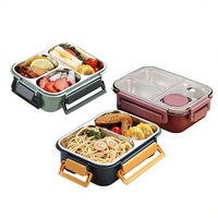 Boîte à lunch pour enfants en acier inoxydable 304, grande capacité, deux/trois compartiments, hermétique, capacité 1-2L, haute qualité, spécial transfrontalier