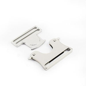 Hebilla de cierre automático de 50 mm de aleación de zinc plateada, ajustable, para correas de bolsos y ropa. - Product Image 3