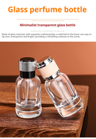 Flacon de parfum vide en verre transparent rond de 30 ml avec bouchon argenté rose, logo personnalisé, vente en gros directe d'usine, OEM ODM, faible MOQ