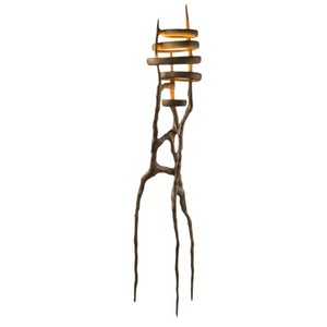 Lampe sur pied artistique en forme humaine, lumière LED, couleur or, décoration d'intérieur, grande sculpture abstraite - Product Image 3