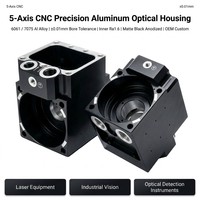 Boîtier optique en alliage d'aluminium de précision CNC OEM, anodisé à faible réflexion pour usinage, boîtier multi-cavités pour caméra de spectroscopie