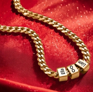 Collana incisa in oro placcato 18K Nickle Free <span class=keywords><strong>per</strong></span> <span class=keywords><strong>lui</strong></span> fidanzato marito regalo di San Valentino <span class=keywords><strong>per</strong></span> <span class=keywords><strong>lui</strong></span> regalo di <span class=keywords><strong>anniversario</strong></span> <span class=keywords><strong>per</strong></span> <span class=keywords><strong>lui</strong></span> - Product Image 2