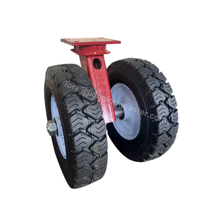 Roues de chariot de plage en caoutchouc à noyau en acier de 16 pouces avec housse anti-poussière, pneus en mousse solides, roues pivotantes robustes gonflables - Product Image 2
