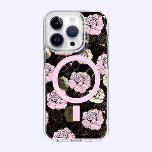 Coque de téléphone personnalisée en résine magnétique avec motif de rose 13, design de haute qualité pour iPhone 15 14 13 12 Pro Max - Product Image 1