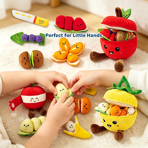 LKTOYS OEMODM Juguete de Peluche para Bebés Recién <span class=keywords><strong>Nacidos</strong></span>, Montessori, Juego de Clasificación Cognitiva de Frutas y Verduras, Juego de Juguetes de Peluche de Frutas - Product Image 3