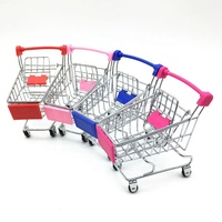 Vente directe d'usine, artisanat métallique populaire, mini chariot, mini chariot de supermarché, support de sol, jouet, cadeau créatif