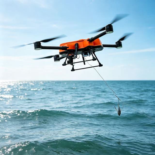 Long Range RC Aircraft Precision Bait Release Salt Resistant Fishing UAV for Offshore Saltwater Fishing Operation