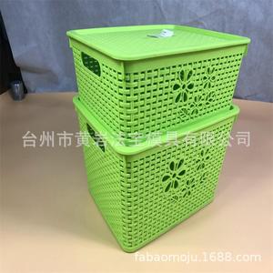 Panier de rangement en plastique rectangulaire empilable pour un rangement bien organisé - Product Image 1