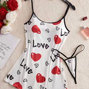 KISS ME ANGEL Lingerie <span class=keywords><strong>Sexy</strong></span> da Donna con Stampa, Babydoll Confortevole, Camicia da Notte per Signore Mature, Metodo di Tessitura Non Tessuta - Product Image 1