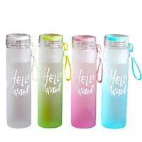 AMZ Meilleure vente Bouteille d'eau en verre avec corde pour enfants, école en plein air, dessin animé mignon, lait en carton, sport
