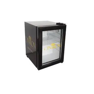 Venda quente de porta de vidro de 21 litros compacto mini refrigerador digital display compressor refrigerador pequeno R600a