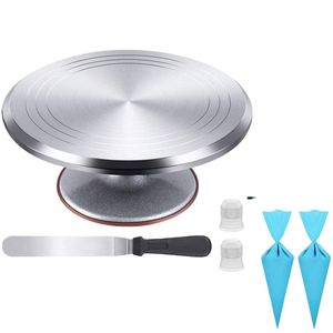 Herramienta Giratoria Redonda de Aleación de Aluminio Plateada para Decoración de Pasteles de Cumpleaños y Bodas, Venta al Por Mayor Personalizada - Product Image 4