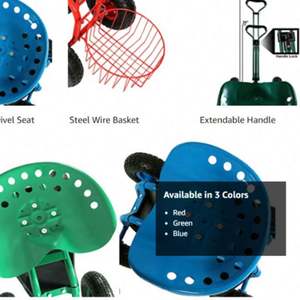 Carrelli da giardino tc4501 usati grande pneumatico pneumatico vendita all'ingrosso carrello da giardino a quattro ruote con supporto per asta - Product Image 3