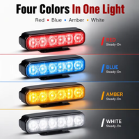 Feux de signalisation à montage en surface quadricolores pour véhicules, feux LED d'avertissement DC12V 24V étanches LTD16V