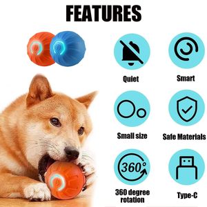 Giocattolo per cani vibrante a palla traballante-palla mobile automatica per cani piccoli, medi e grandi (arancione) - Product Image 6