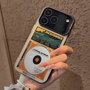 Coque de téléphone portable DIY en TPU motif <span class=keywords><strong>CD</strong></span> rétro pour iPhone 11-17, noir mat, peinture UV, anti-traces de doigts, antichoc, protection de l'objectif - Product Image 3