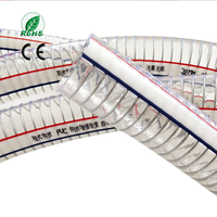 Tuyau d'aspiration en PVC renforcé de fil d'acier 1,5 pouces, antistatique, transparent, pour le transport de poussière et de poudre, résistant à l'usure