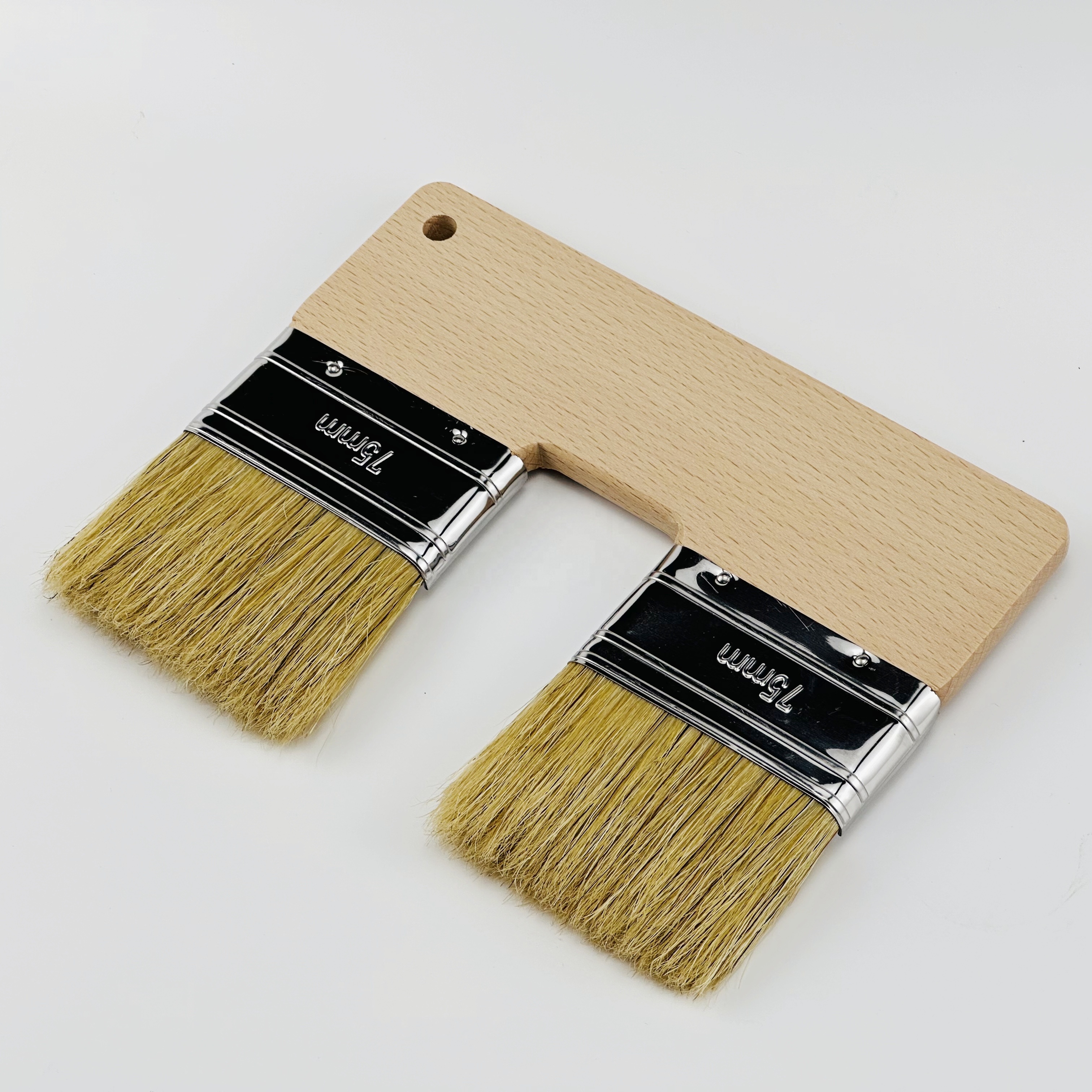 U Shaped Double Paint Brush 3 Inch Wide Double Head Paint Brush Brocha Doble Pintura Bristle Art Flat Texture Brush