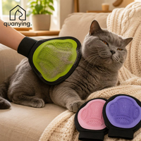 Gant de massage et de toilettage Quanying pour animaux de compagnie, brosse anti-poils, gant de bain pour chien, chat et petits animaux