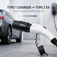 Adaptateur EV 32A SAE J1772 Type 1 pour véhicules électriques, adaptateur de charge Type 1 vers Type 2
