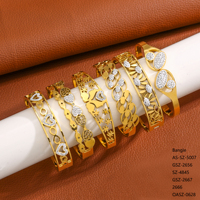 Bracelet haut de gamme en acier inoxydable plaqué or 18 carats, motif papillon géométrique cercle creux, orné de zircons