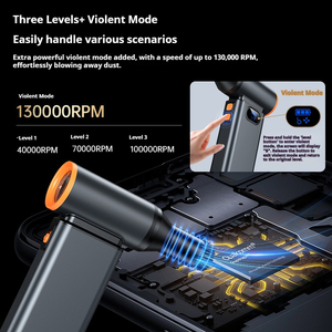 ปืนเป่าลมอัดไฟฟ้าอเนกประสงค์ 125000 รอบต่อนาที เครื่องเป่าฝุ่นแบบพกพาขนาดเล็ก พัดลมเทอร์โบแรงสูง พร้อมหน้าจอแสดงพลังงาน - Product Image 4