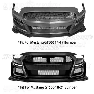 ชุดแต่งมุมกันชนหน้ารถยนต์สไตล์ GT500 จำนวน 2 ชิ้น สำหรับ Ford Mustang ปี 2015-2021 สปอยเลอร์วิงเล็ตแบบแยกส่วน  รุ่น W AMPP สีดำด้าน ปี 2020 - Product Image 2